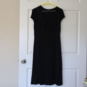 Black knee length jersey dress